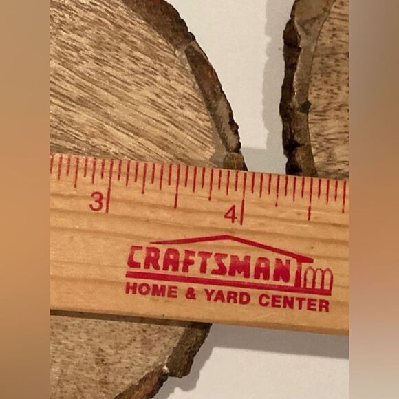 Rustic Live Edge Wood Slice 4” Drink Coaster Set of 4 Man Cave Decor - Picture 8 of 8